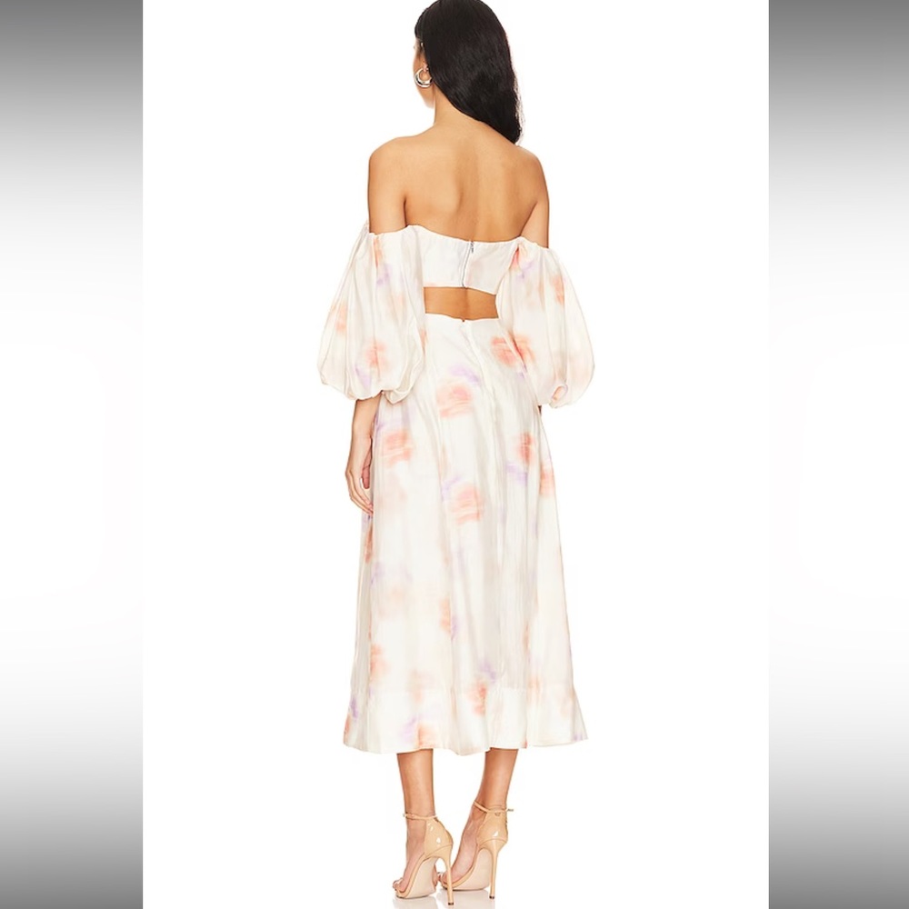 Lucia Midi Dress in Painterly Floral - Picture 3 of 5